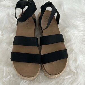 Esprit Black Gigi Style Espadrille Platform Sandals